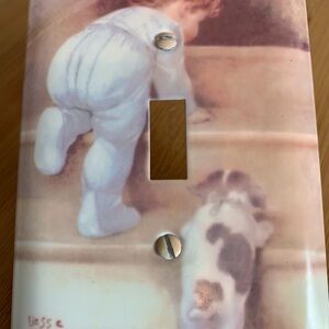 Baby and Puppy Light Switch Cover